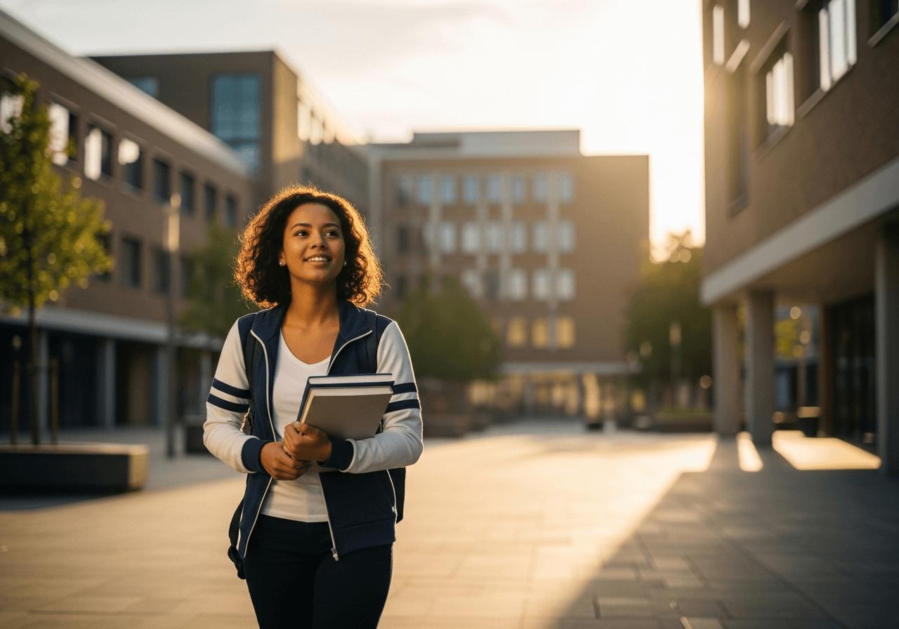 University student on campus